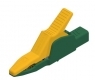 AK 2 B 2540 ge/gn  Krokodylek bezpieczny, gniazdo 4mm, rozwarcie 30mm, żółto-zielony, Hirschmann, 972405188, AK2B2540GEGN